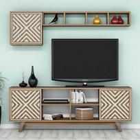 Kalune Design TV vienetas İnci - Walnut, Kreminis