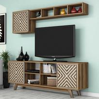 graikiniai riesutai - Kalune Design TV vienetas İnci - Walnut, Kreminis - 3 nuotrauka