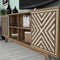 graikiniai riesutai - Kalune Design TV vienetas İnci - Walnut, Kreminis - 4 nuotrauka