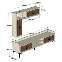 graikiniai riesutai - Kalune Design TV vienetas Samba - Kreminis - 6 nuotrauka