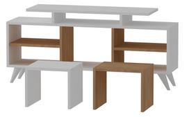 TV staliukas Kalune Design Kutay, baltas/rudas