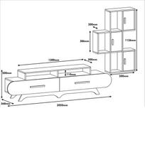 graikiniai riesutai - Kalune Design TV vienetas Flora S - Walnut, Kreminis - 6 nuotrauka