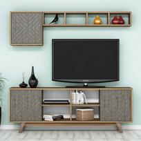 Kalune Design TV vienetas İnci - Walnut, Mėlyna