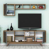graikiniai riesutai - Kalune Design TV vienetas İnci - Walnut, Mėlyna - 2 nuotrauka