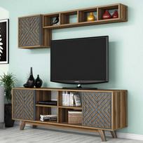 graikiniai riesutai - Kalune Design TV vienetas İnci - Walnut, Mėlyna - 3 nuotrauka