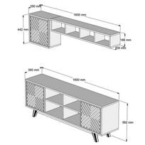 graikiniai riesutai - Kalune Design TV vienetas İnci - Walnut, Mėlyna - 5 nuotrauka