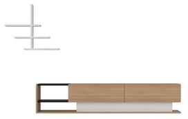 Kalune Design TV vienetas Liza - Teak, Baltas
