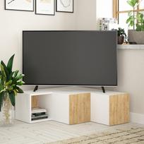 baltus stalus - Kalune Design TV stalas Compact - Baltas, Oak - 2 nuotrauka