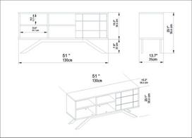 marmuro staliukas - Kalune Design Televizoriaus staliukas North - Juodas - 7 nuotrauka