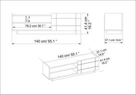 marmuro staliukas - Kalune Design Televizoriaus staliukas Valantina - Juodas - 5 nuotrauka