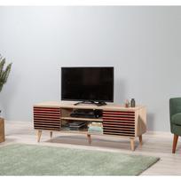 40 tv stovas - TV staliukas Kalune Design 863(I), tamsiai raudonas/ąžuolo spalvos - 3 nuotrauka