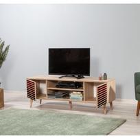 40 tv stovas - TV staliukas Kalune Design 863(I), tamsiai raudonas/ąžuolo spalvos - 7 nuotrauka