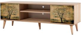 40 tv stovas - TV staliukas Kalune Design 863(I), ąžuolo spalvos/smėlio spalvos - 1 nuotrauka