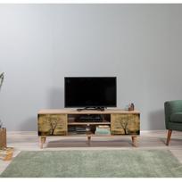 40 tv stovas - TV staliukas Kalune Design 863(I), ąžuolo spalvos/smėlio spalvos - 3 nuotrauka