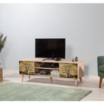 40 tv stovas - TV staliukas Kalune Design 863(I), ąžuolo spalvos/smėlio spalvos - 5 nuotrauka