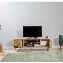 40 tv stovas - TV staliukas Kalune Design 863(I), ąžuolo spalvos/smėlio spalvos - 6 nuotrauka