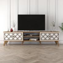 tv staliukas 180 kalune - Kalune Design TV stalas Class - Walnut, Baltas - 2 nuotrauka