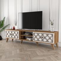 tv staliukas 180 kalune - Kalune Design TV stalas Class - Walnut, Baltas - 3 nuotrauka