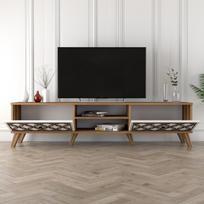 tv staliukas 180 kalune - Kalune Design TV stalas Class - Walnut, Baltas - 4 nuotrauka