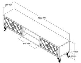 tv staliukas 180 kalune - Kalune Design TV stalas Class - Walnut, Baltas - 5 nuotrauka