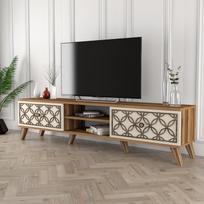 graikiniai riesutai - Kalune Design TV stalas Class - Walnut, Kreminis - 3 nuotrauka