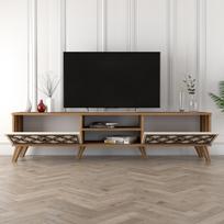 graikiniai riesutai - Kalune Design TV stalas Class - Walnut, Kreminis - 4 nuotrauka