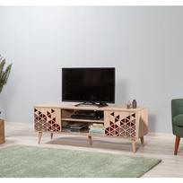 50” tv - TV staliukas Kalune Design 863(I), raudonas/ąžuolo spalvos - 3 nuotrauka