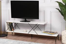 televizorius 120 - Kalune Design Televizoriaus staliukas Street - Baltas - 8 nuotrauka