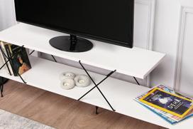 televizorius 120 - Kalune Design Televizoriaus staliukas Street - Baltas - 9 nuotrauka