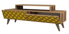 Kalune Design TV stalas City - Walnut, Geltona