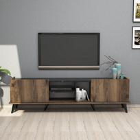 graikiniai riesutai - TV staliukas Kalune Design 389, 180 cm, rudas/juodas - 2 nuotrauka