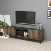 graikiniai riesutai - TV staliukas Kalune Design 389, 180 cm, rudas/juodas - 3 nuotrauka