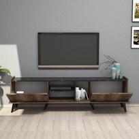 graikiniai riesutai - TV staliukas Kalune Design 389, 180 cm, rudas/juodas - 4 nuotrauka