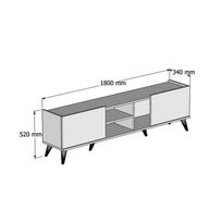 graikiniai riesutai - TV staliukas Kalune Design 389, 180 cm, rudas/juodas - 5 nuotrauka