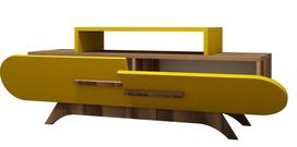 Kalune Design TV stalas Rose - Walnut, Geltona