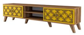 Kalune Design TV stalas Class - Walnut, Geltona