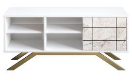 Kalune Design Televizoriaus staliukas North - Baltas, Gold