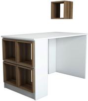 Rašomasis stalas Kalune Design 845 (I), baltas/rudas