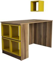 Rašomasis stalas Kalune Design 845 (I), rudas/geltonas