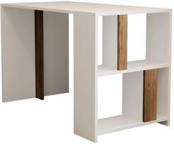 stalas 120 x 60 - Kalune Design Studijų stalas Lima - Baltas, Walnut - 1 nuotrauka