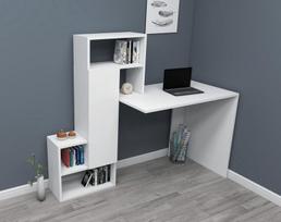 baltas stalas darbui - Kalune Design Studijų stalas Irmak - Baltas - 4 nuotrauka