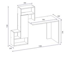 baltas stalas darbui - Kalune Design Studijų stalas Irmak - Baltas - 5 nuotrauka