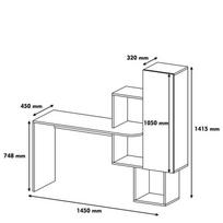 baltas stalas darbui - Rašomasis stalas su lentyna Kalune Design 845 (I), baltas/geltonas - 4 nuotrauka