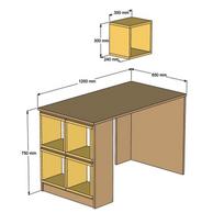 baltas stalas darbui - Rašomasis stalas Kalune Design 845 (I), baltas/geltonas - 4 nuotrauka