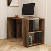 stalas 120 x 60 - Kalune Design Studijų stalas Lima - Walnut, Anthracite - 2 nuotrauka