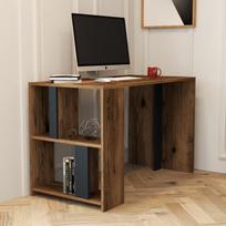 stalas 120 x 60 - Kalune Design Studijų stalas Lima - Walnut, Anthracite - 4 nuotrauka