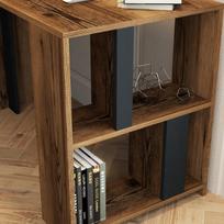 stalas 120 x 60 - Kalune Design Studijų stalas Lima - Walnut, Anthracite - 5 nuotrauka