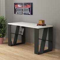 baltas stalas darbui - Rašomasis stalas Kalune Design 855 (II), baltas/tamsiai pilkas - 2 nuotrauka