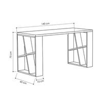 baltas stalas darbui - Rašomasis stalas Kalune Design 855 (II), baltas/tamsiai pilkas - 3 nuotrauka