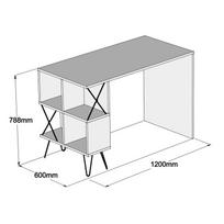 stalas 120 x 60 - Kalune Design Hommy Craft rašomasis stalas Extra, ąžuolo spalvos (Oak) - 4 nuotrauka
